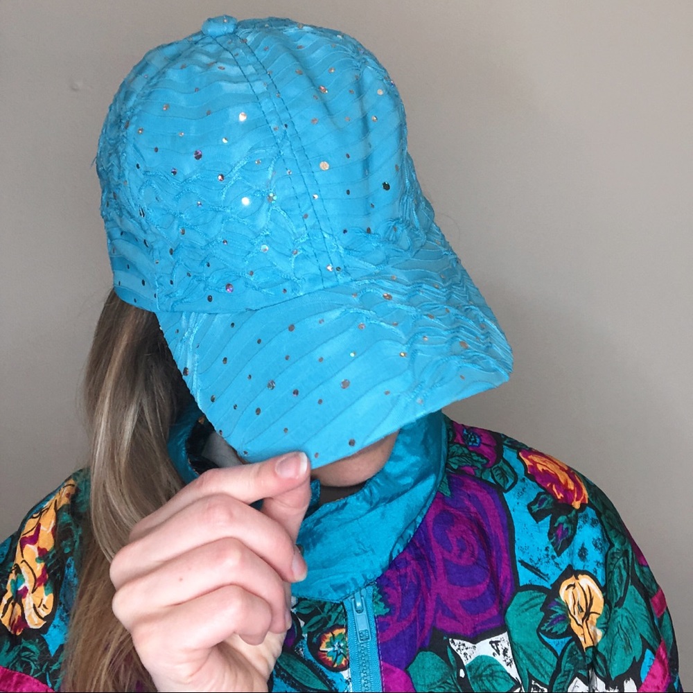 Blue sequin hat